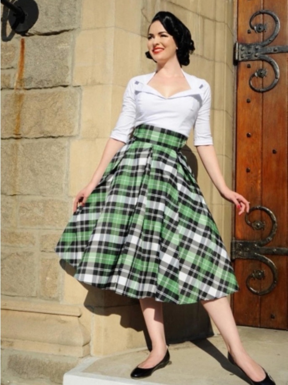 Pinup Couture Taffeta Party Skirt In Green Size M NWOT
